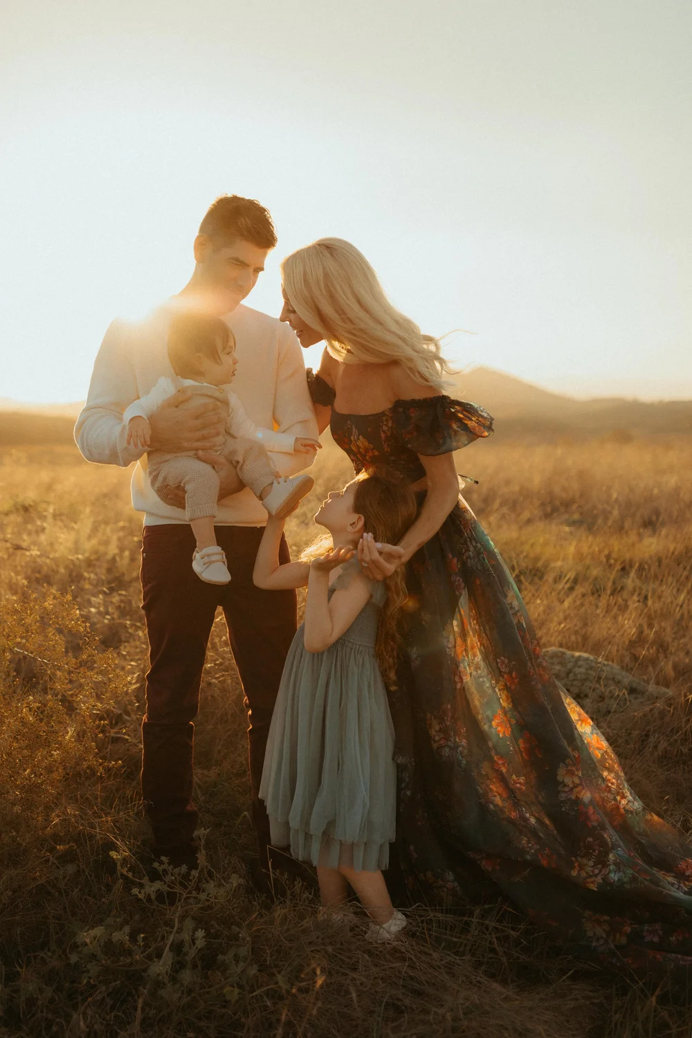 Documentary style San Diego photoshoot in a golden field