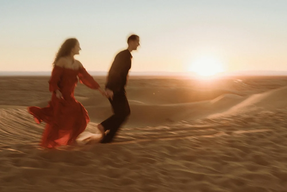 Cinematic couples photography at the sand dunes